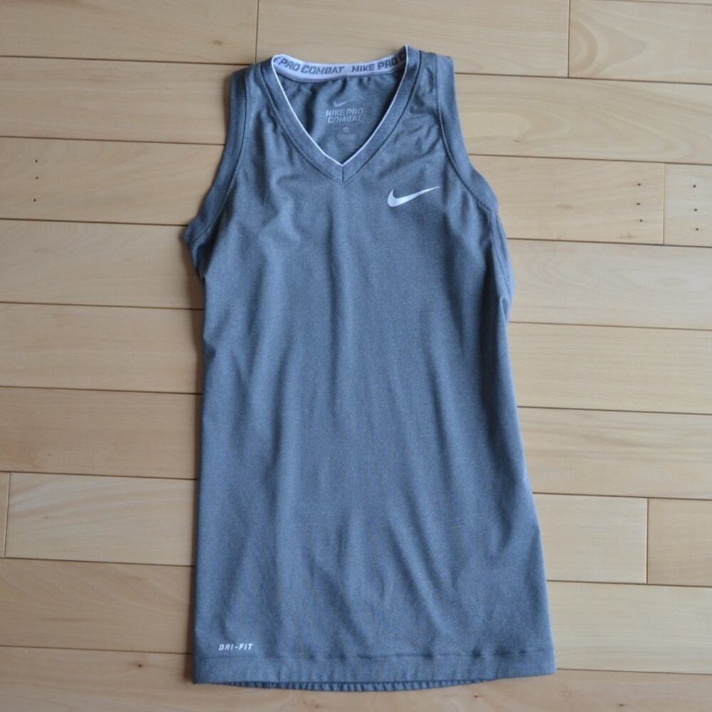 Nike Pro Combat Athletic Tank Top Gray Size XS
